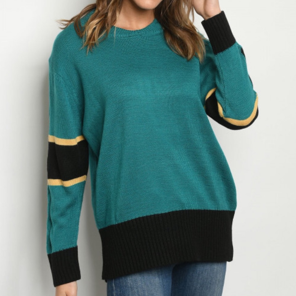Pinklicious Two-Tone Sweater w/ Sleeve Detail (OS)